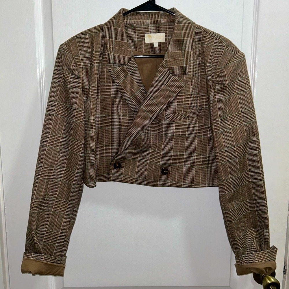 The Westside Plaid Cropped Blazer